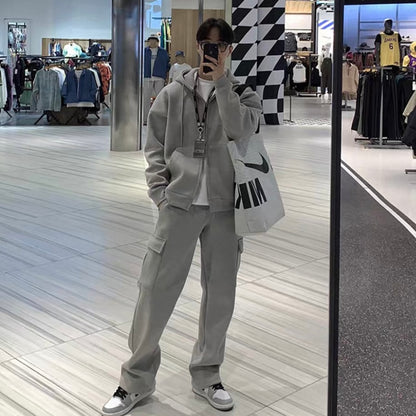 Casual Hooded Cardigan Setup