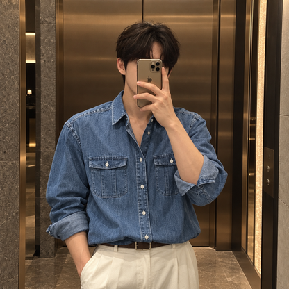 Fall Design Sense Lapel Shirt