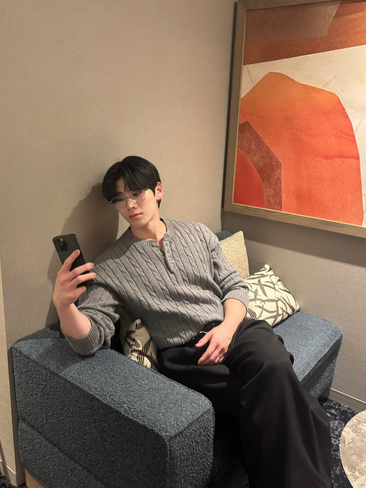 Henley Neck Knit Sweater