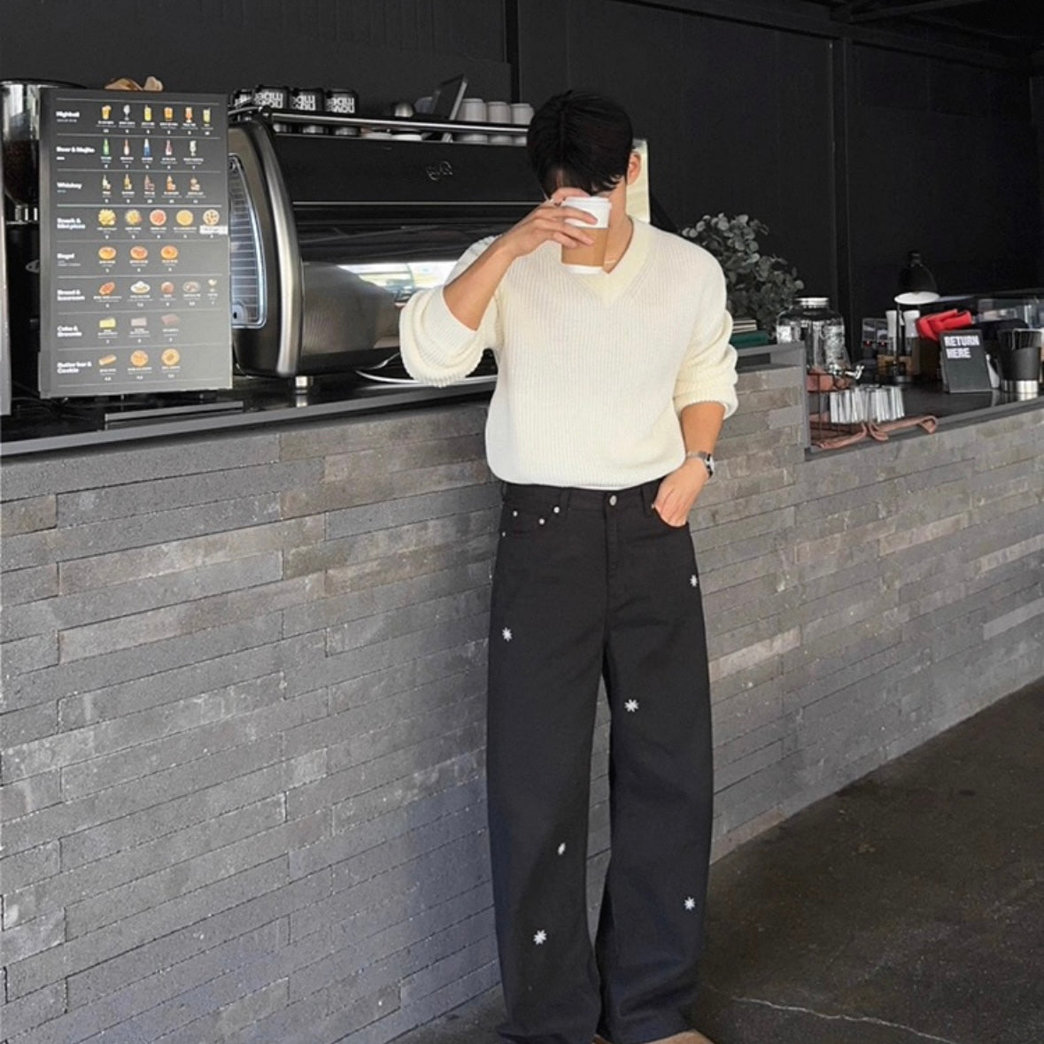 Men's V-Neck Knit Sweater