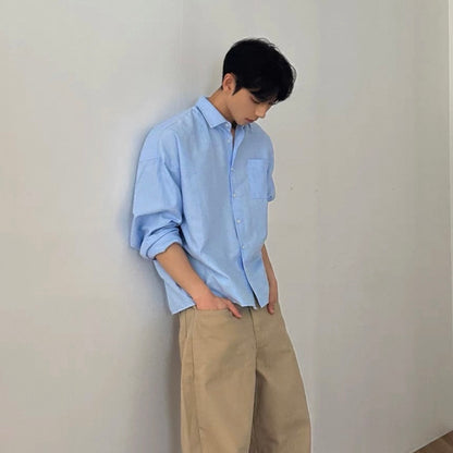 Korean-Style Long Sleeve Shirt