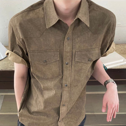 Retro Workwear Short-Sleeve Shirt