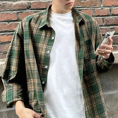 Retro Green Plaid Shirt