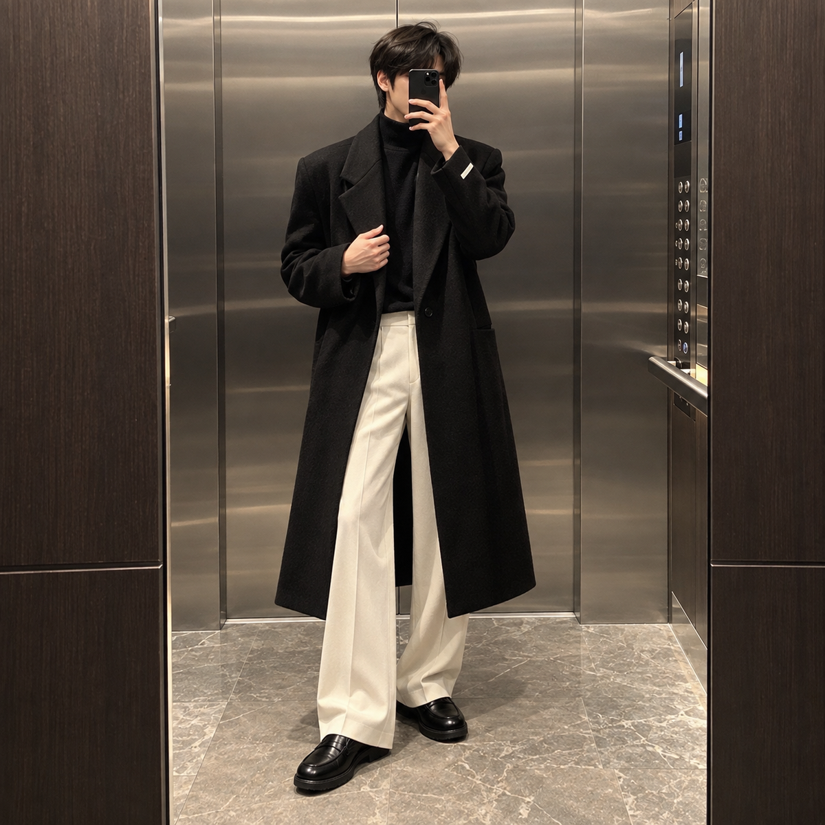 Tweed trench coat