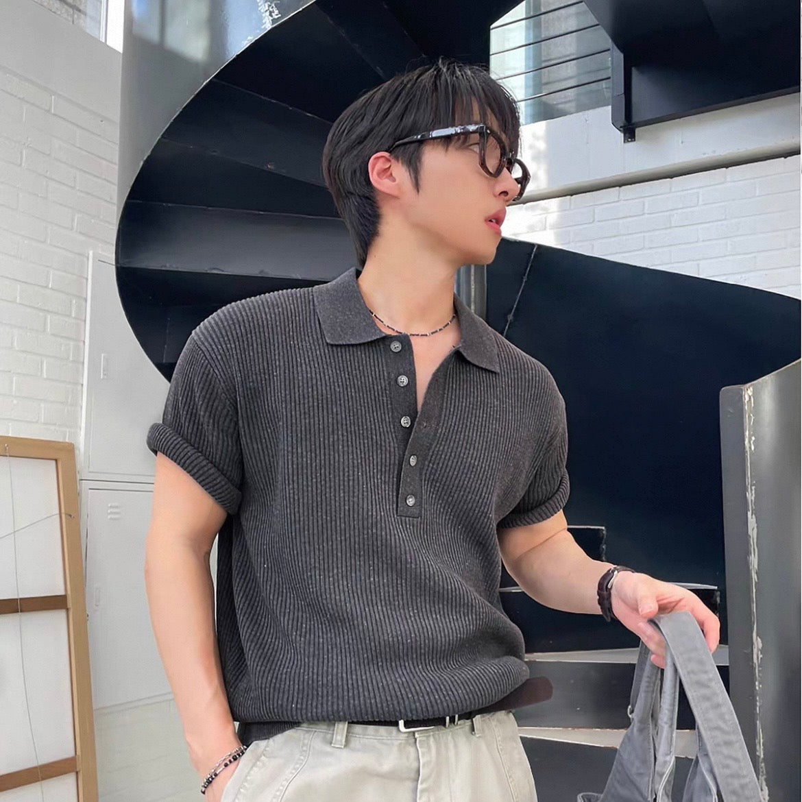 Breathable Casual Knit Polo