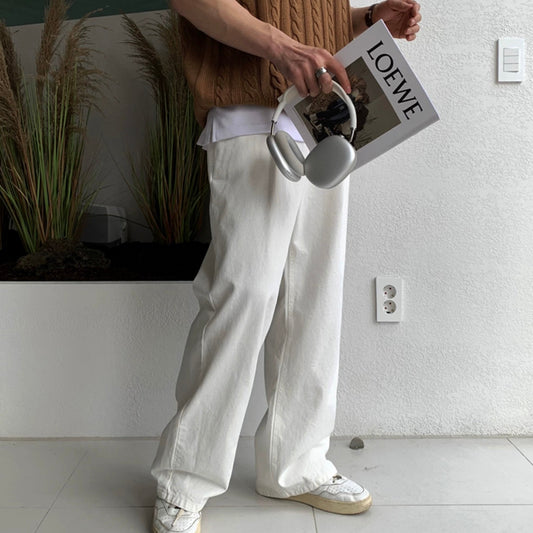 White Casual Wide Pants