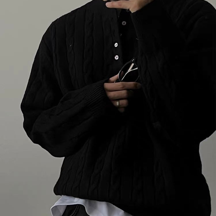 Cable Knit Henley Sweater