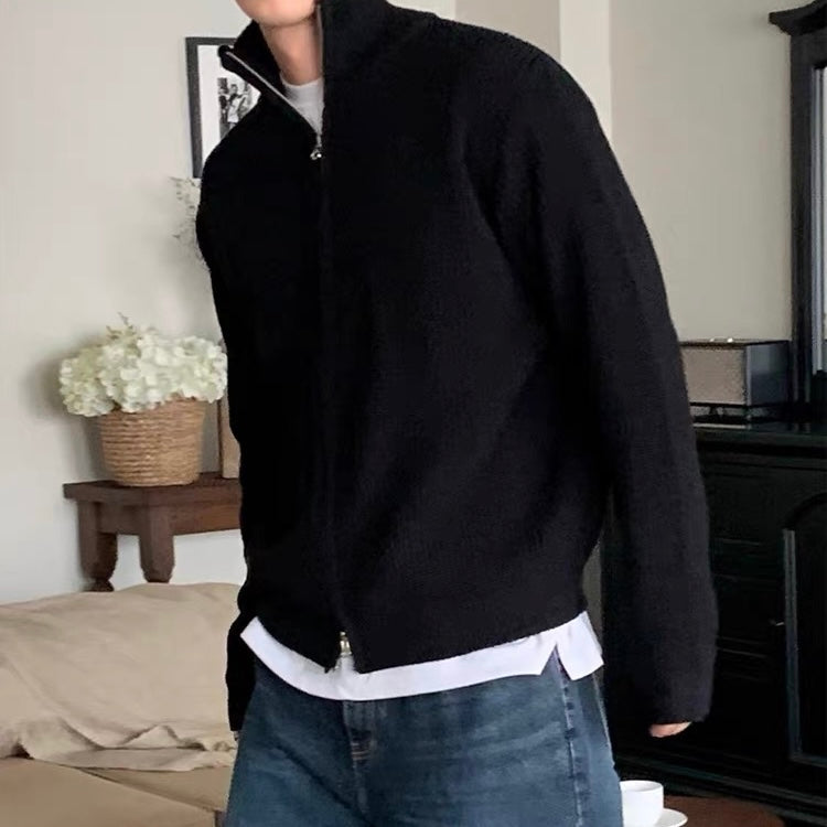 Ribbed Half Zip Knit