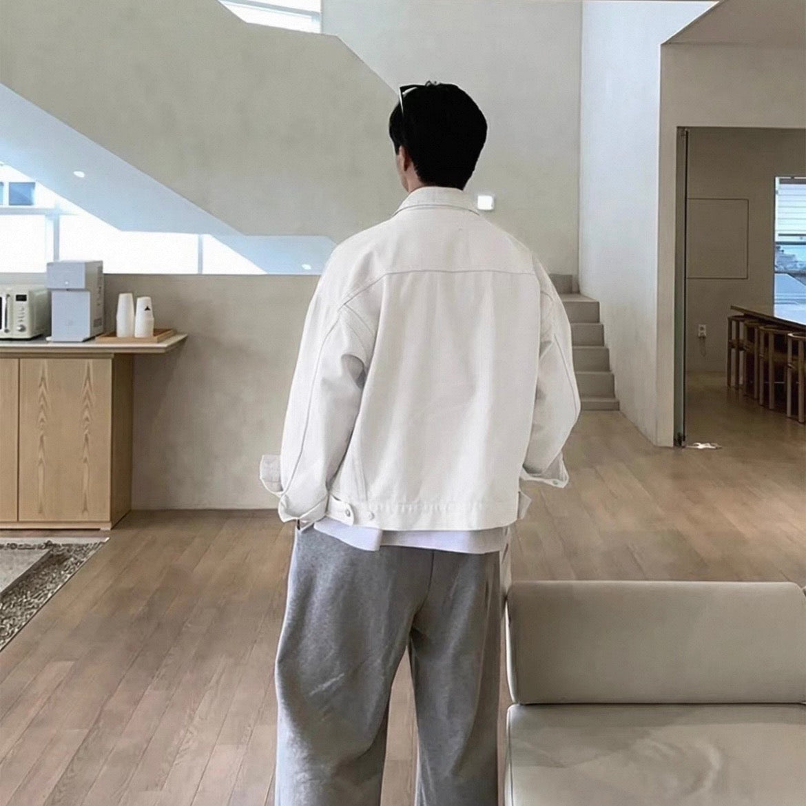 Casual White Denim Jacket