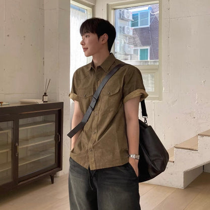 Retro Workwear Short-Sleeve Shirt