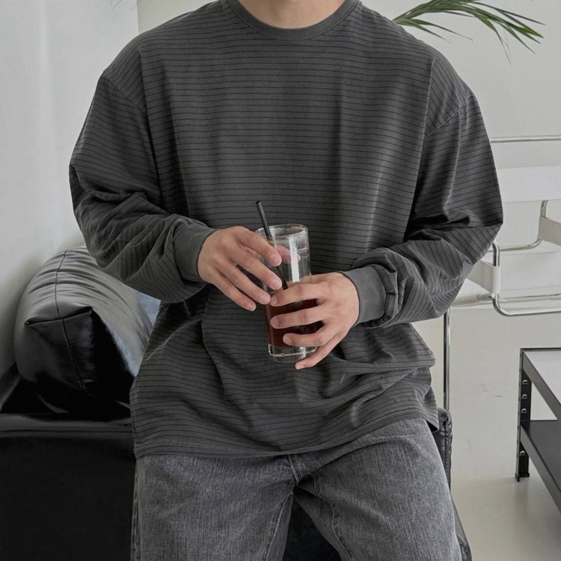 Shadow Stripe Long Sleeve Tee