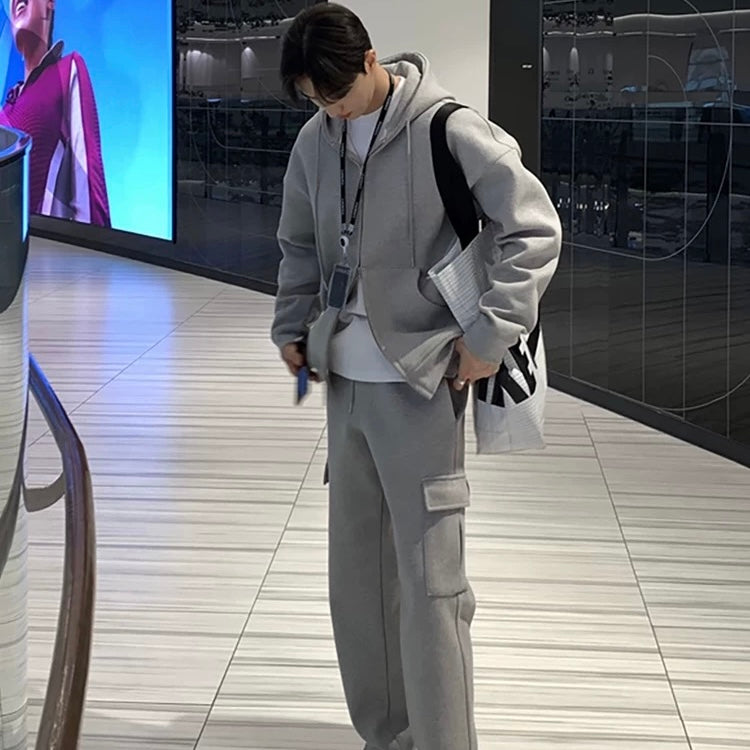 Casual Hooded Cardigan Setup