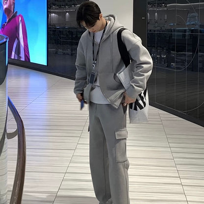 Casual Hooded Cardigan Setup