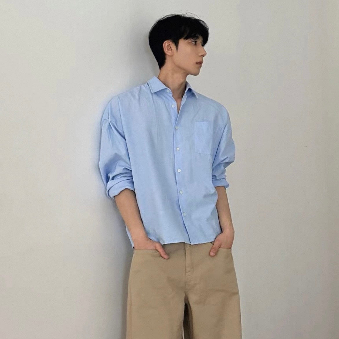 Korean-Style Long Sleeve Shirt