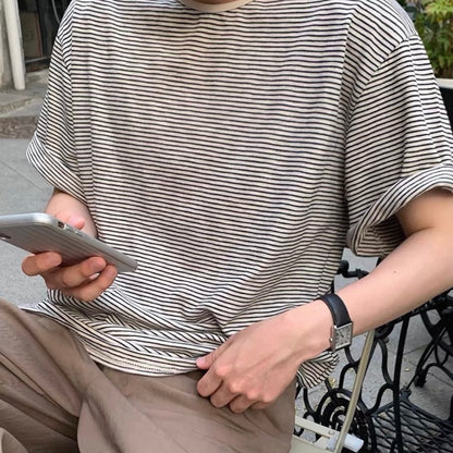 Loose Striped Round Neck T-Shirt