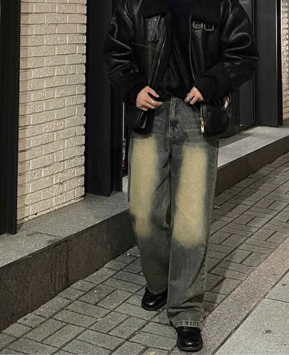 Retro Straight Jeans Pants