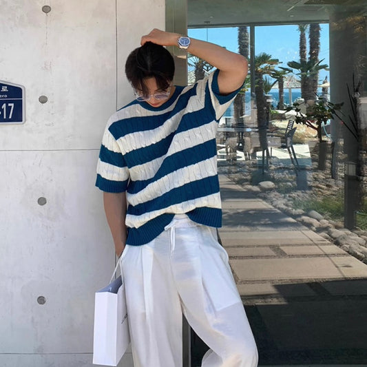 Retro Color Clash Knit Tee