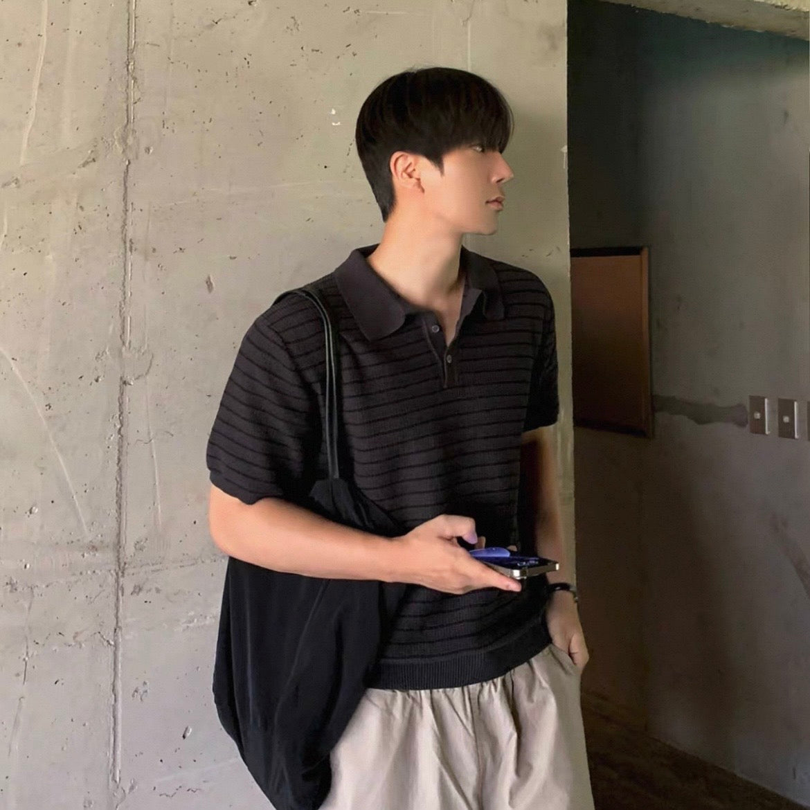 Casual Striped Polo Shirt