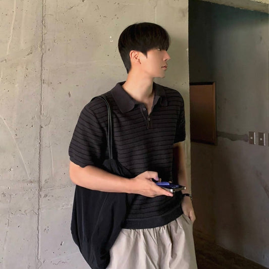 Casual Striped Polo Shirt