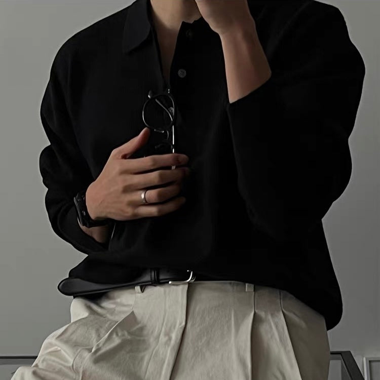 Classic Ribbed Knit Polo