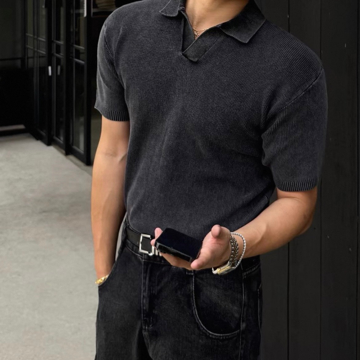 Vintage Knit Polo Shirt
