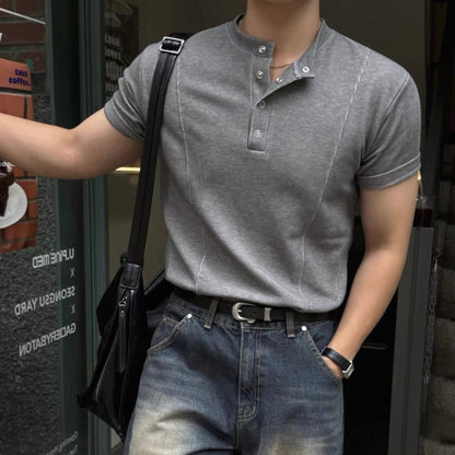 Slim Fit Half-Button T-Shirt
