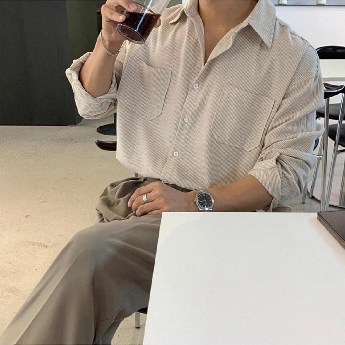 Men's Handsome Stripe Casual Shirt