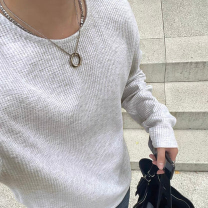 Textured Rib Long Sleeve Tee
