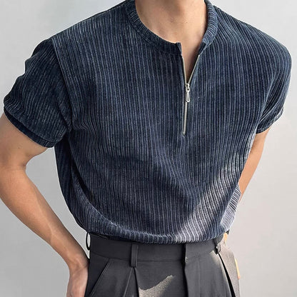 Retro Chenille Half-Zip T-Shirt