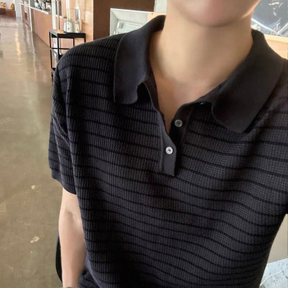 Casual Striped Polo Shirt
