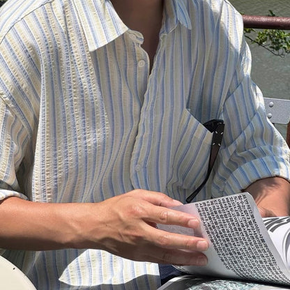 Textured Stripe Relaxed Shirt