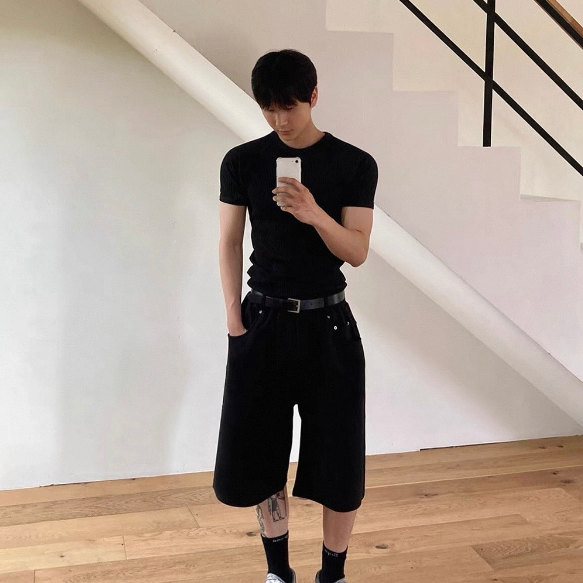 Textured Ribbed Slim-Fit T-Shirt