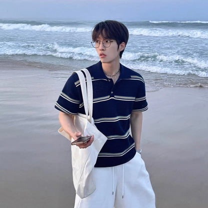 Loose-Fit Color-Block Polo Shirt
