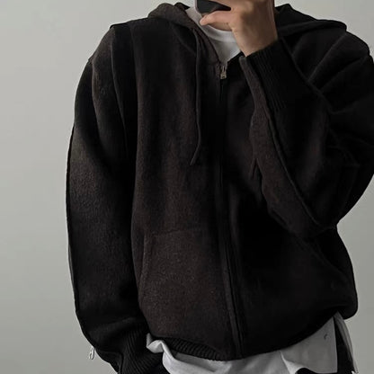 Ribbed Zip-Up Hoodie
