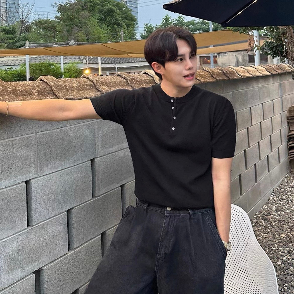 Slim Breathable Knitted T-Shirt