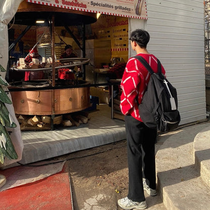 Plaid Knit Sweater for Couples