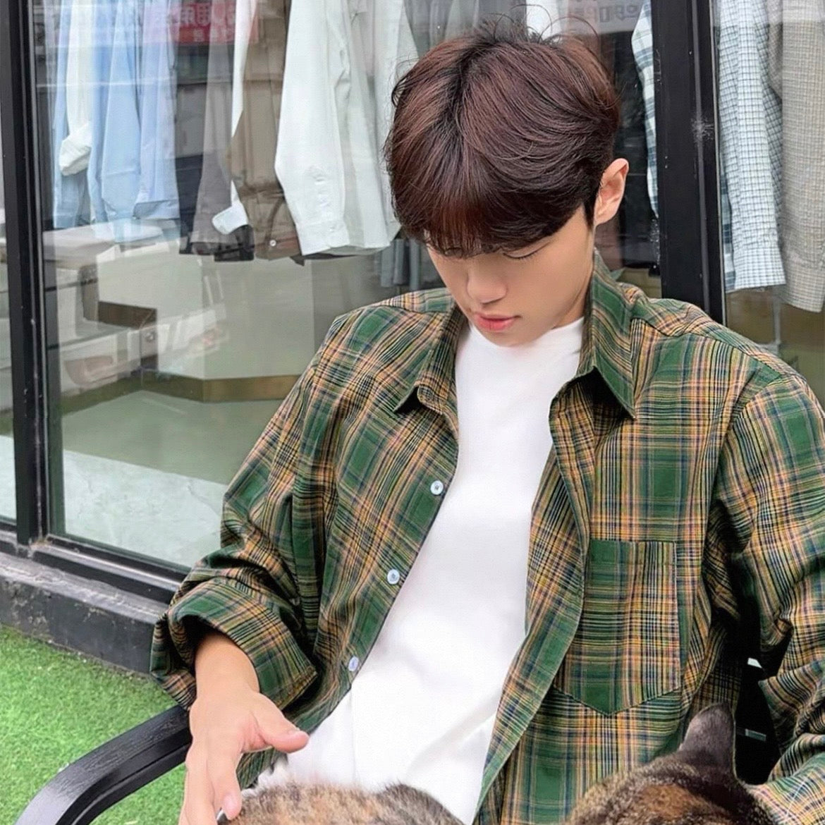 Retro Green Plaid Shirt