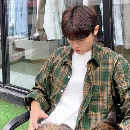 Retro Green Plaid Shirt