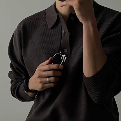 Classic Ribbed Knit Polo