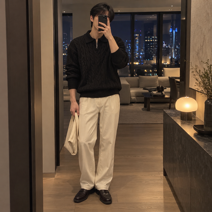 Model Zip Knit Sweater