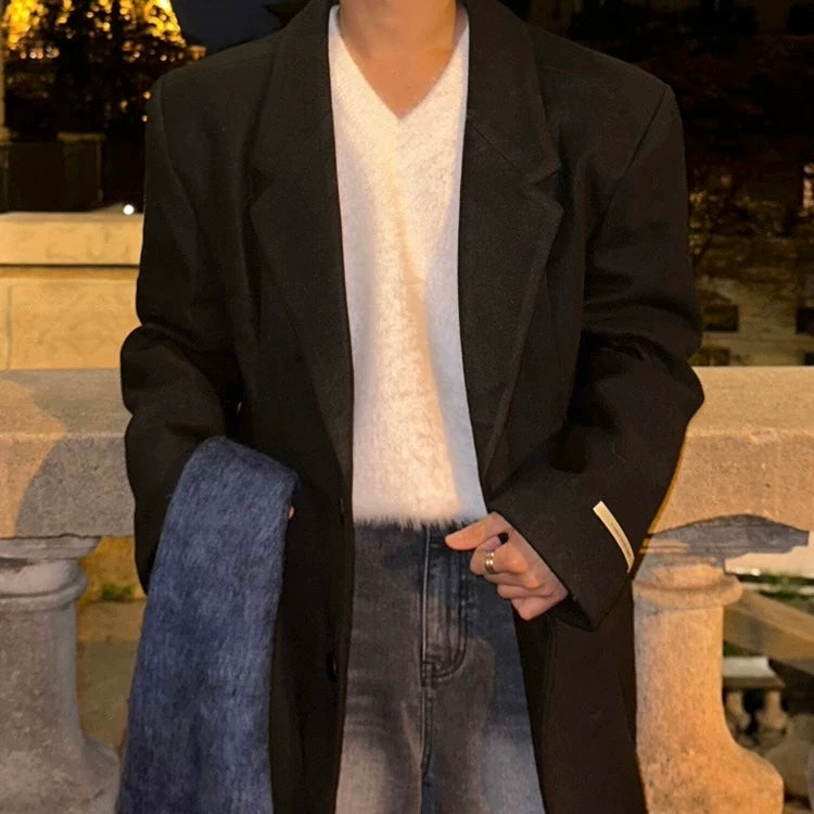 Men's Warm Wool Trench Coat