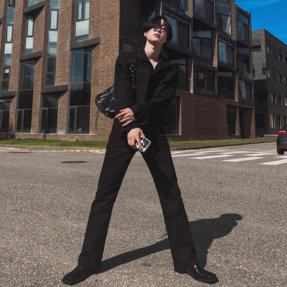Slim Fit Black Flare Jeans