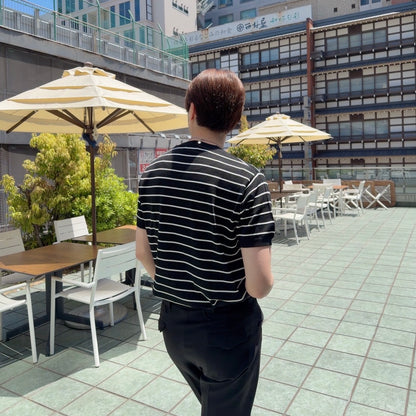 Loose Fit Black Striped Tee