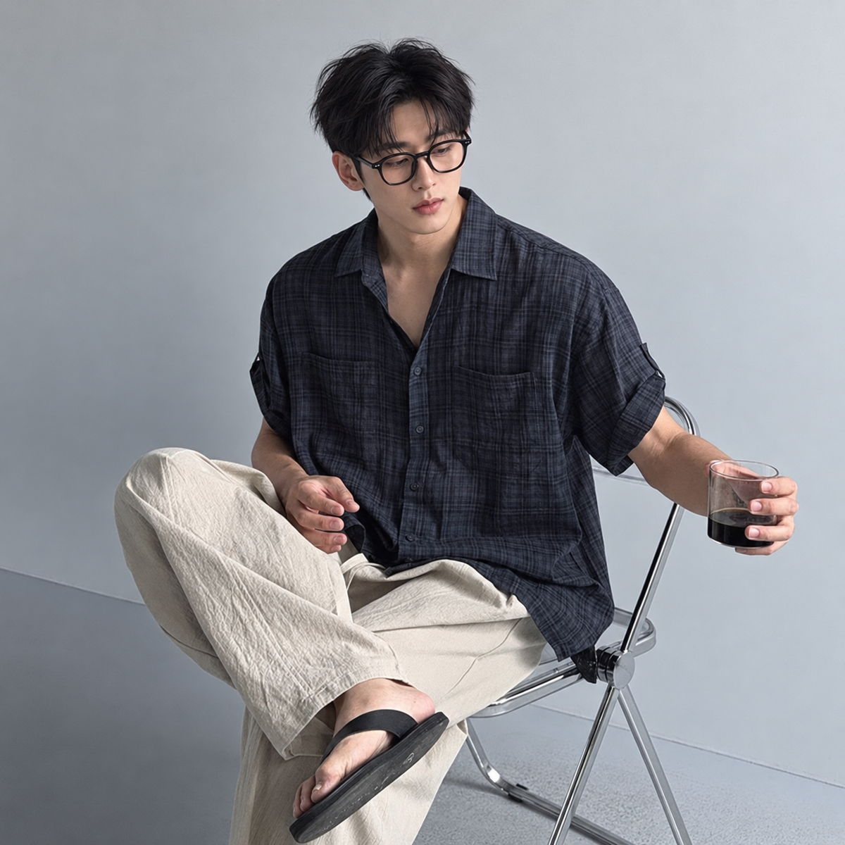 Muted Check Relaxed Shirt