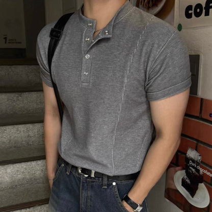 Slim Fit Half-Button T-Shirt