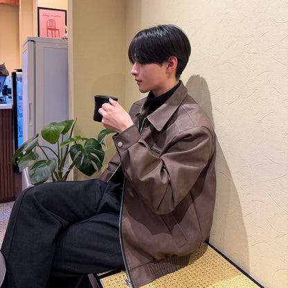 American Retro Short Leather Jacket