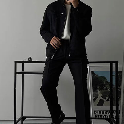 Suede Zip-Up Jacket