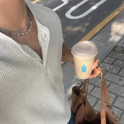 Loose Summer Collared T-shirt