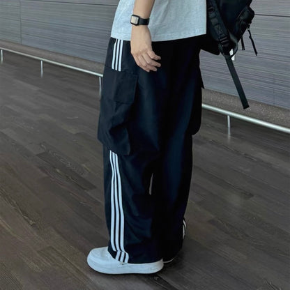 Striped Wide-Legged Casual Pants