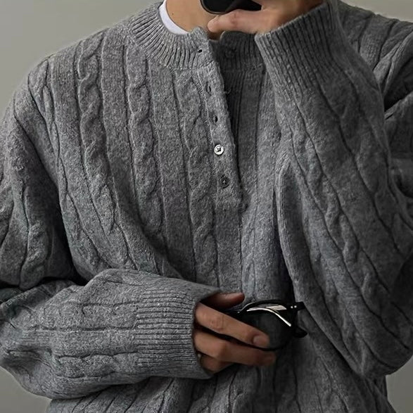 Cable Knit Henley Sweater